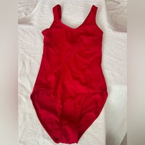 Balera dance wear red leotard